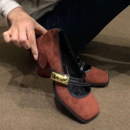 Chunky Heel Mary Jane Shoes