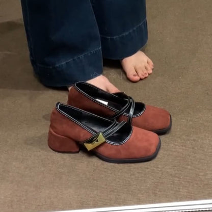 Chunky Heel Mary Jane Shoes