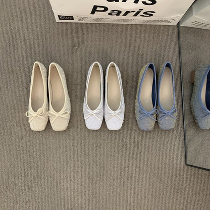 Square-Toe Bow Flats