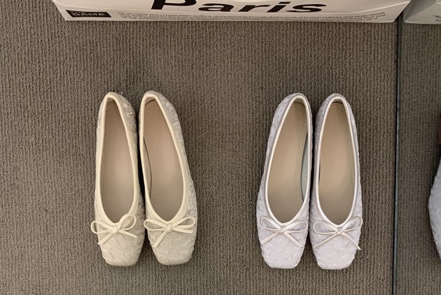 Square-Toe Bow Flats