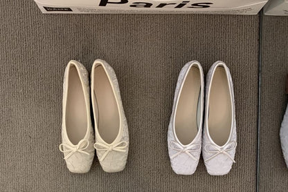 Square-Toe Bow Flats