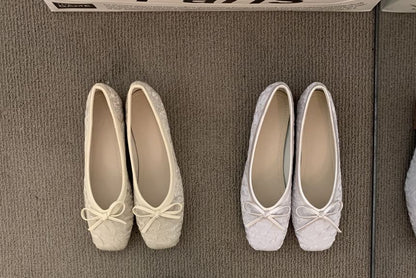 Square-Toe Bow Flats