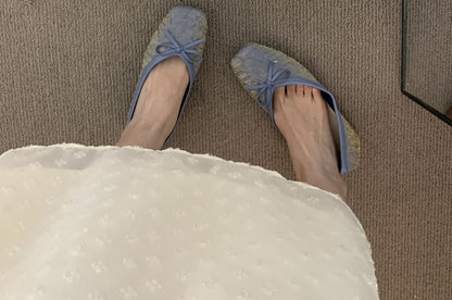 Square-Toe Bow Flats