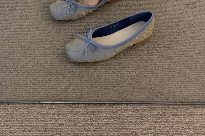 Square-Toe Bow Flats