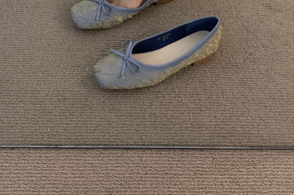 Square-Toe Bow Flats