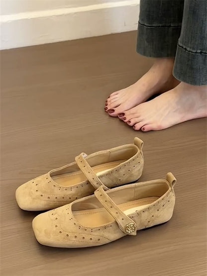 Square-Toe Mary Jane Shoes