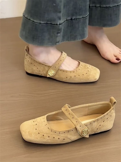 Square-Toe Mary Jane Shoes