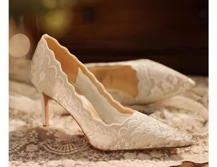 Stiletto Heel Lace Pumps