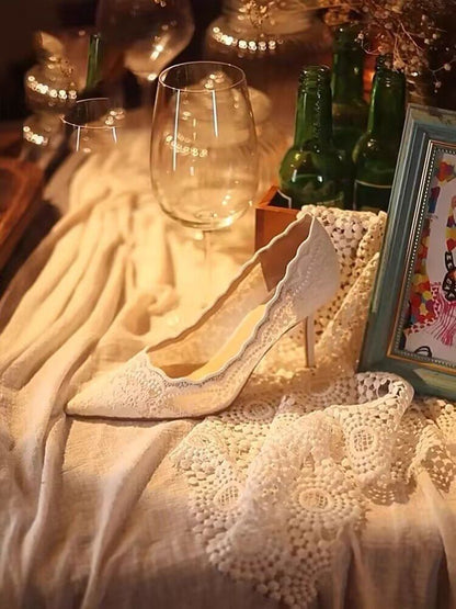 Stiletto Heel Lace Pumps