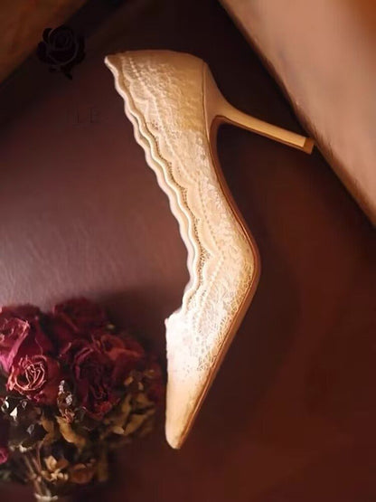 Stiletto Heel Lace Pumps