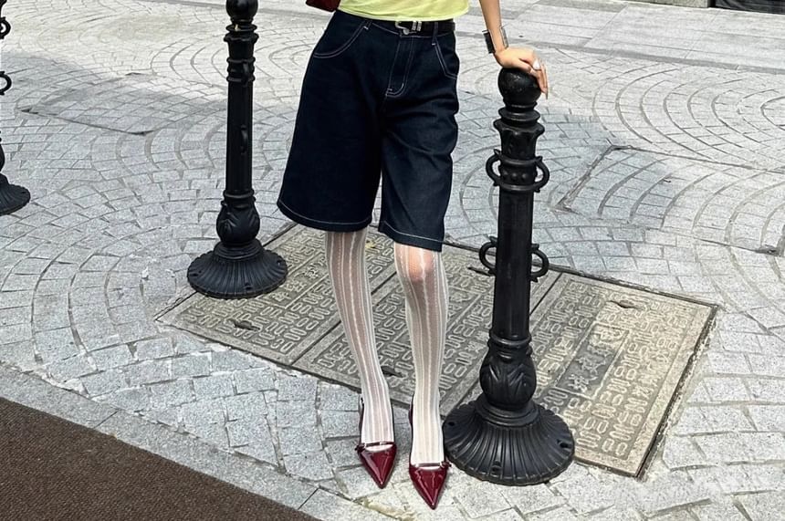 Low Heel Buckle Stiletto Heel Pumps