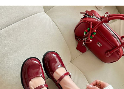 Round Toe Block Heel Mary Jane Pumps