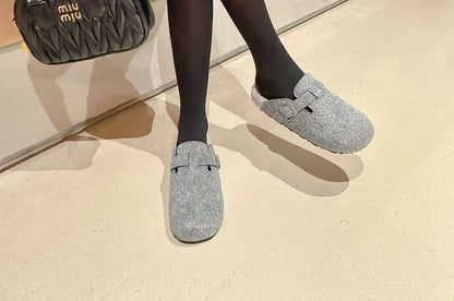 Buckled Mules / Slip-Ons