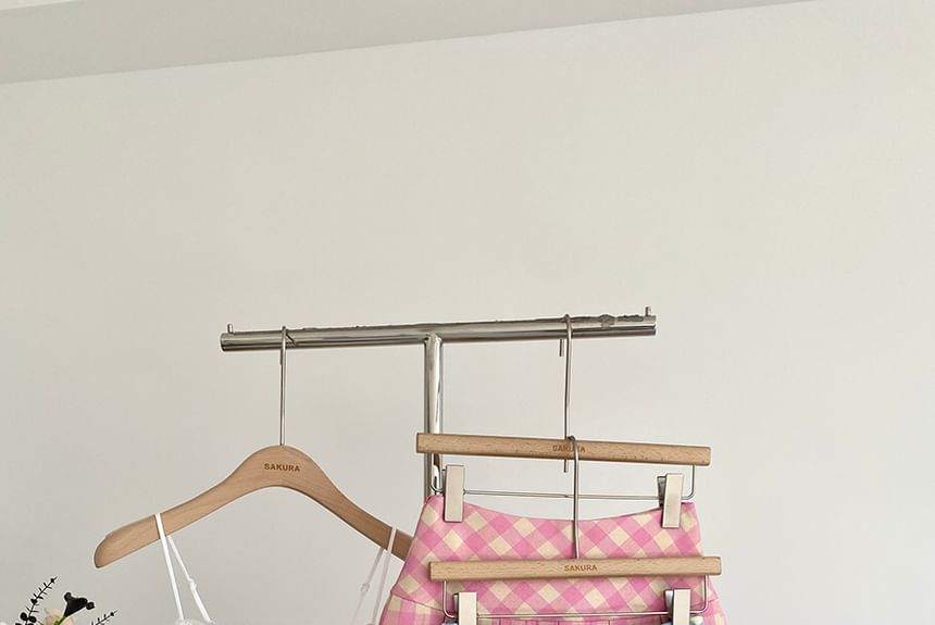 Plaid Pleated High-Rise Mini Skater Skirt