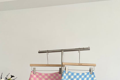 Plaid Pleated High-Rise Mini Skater Skirt