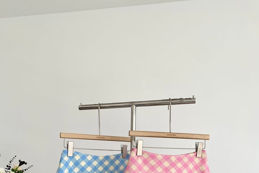 Plaid Pleated High-Rise Mini Skater Skirt