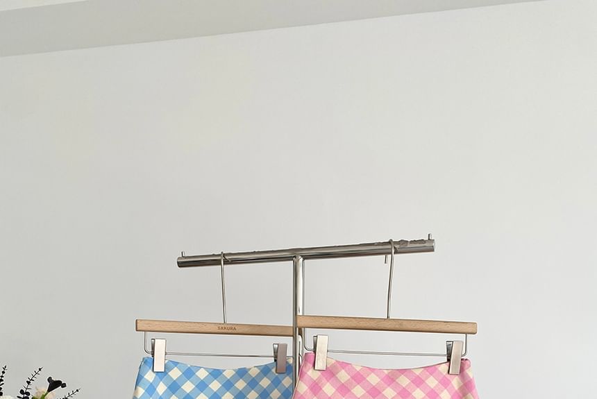 Plaid Pleated High-Rise Mini Skater Skirt