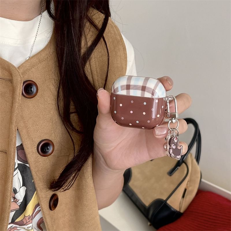 Plaid Polka Dot AirPods / Pro Earphone Case Skin / Charm / Set