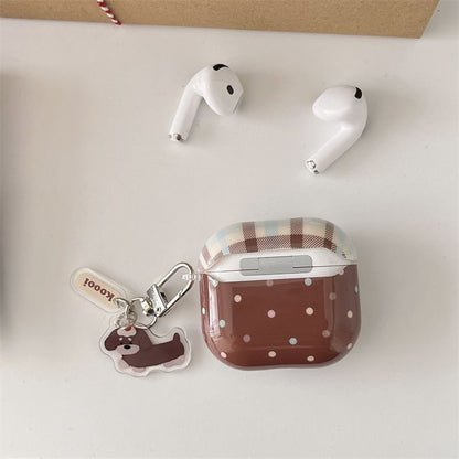Plaid Polka Dot AirPods / Pro Earphone Case Skin / Charm / Set