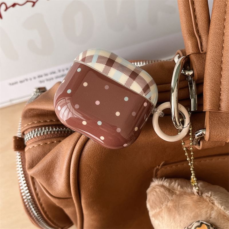 Plaid Polka Dot AirPods / Pro Earphone Case Skin / Charm / Set