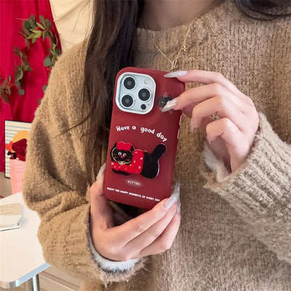 Cat Embroidered Phone Case