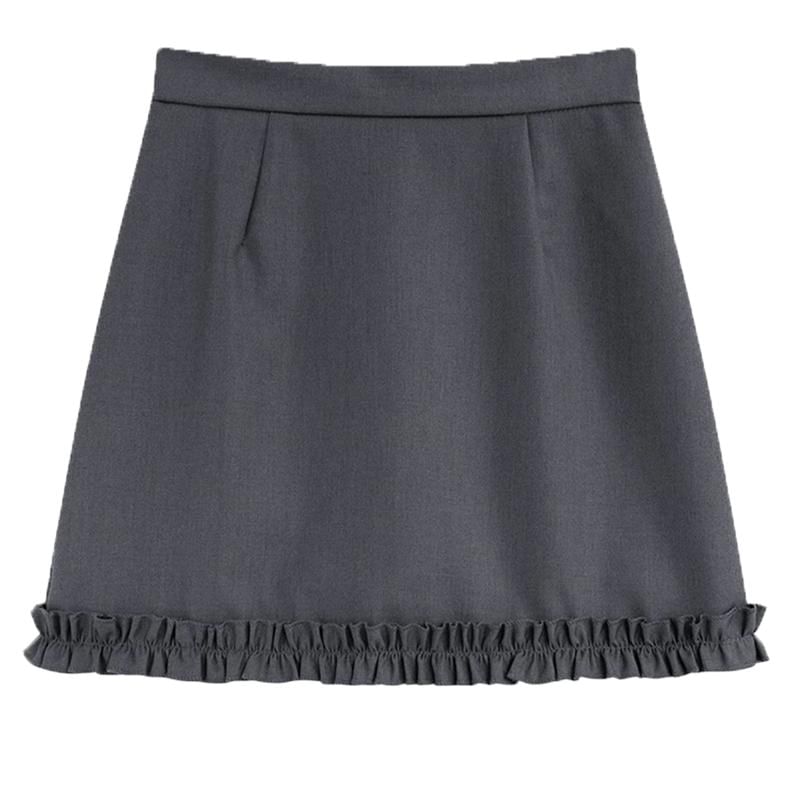 Ruffle-Trimmed High-Rise Mini A-Line Skirt