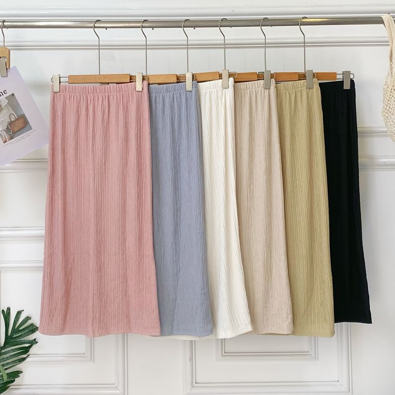 Solid High-Waisted Maxi Skirt
