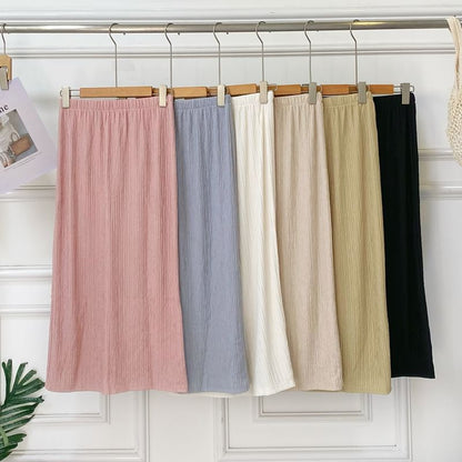 Solid High-Waisted Maxi Skirt