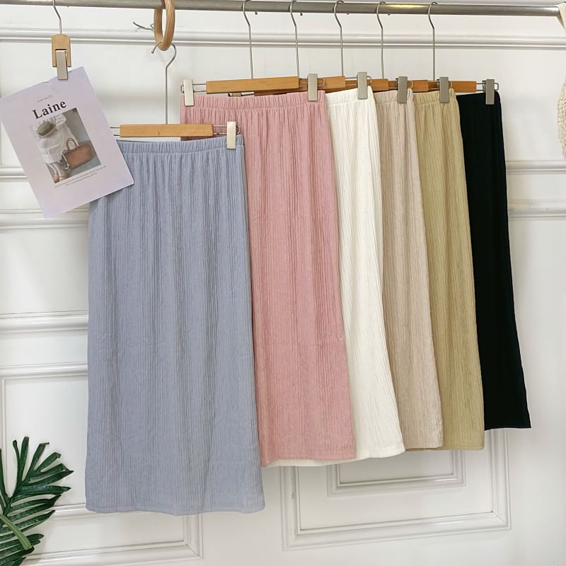 Solid High-Waisted Maxi Skirt