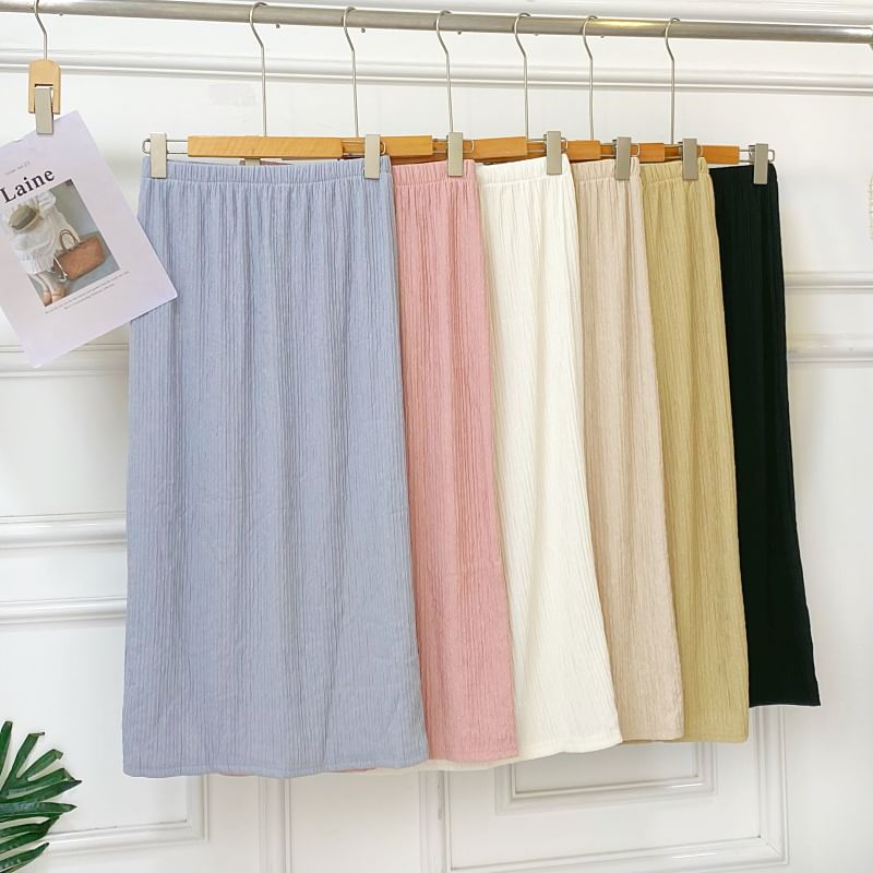 Solid High-Waisted Maxi Skirt