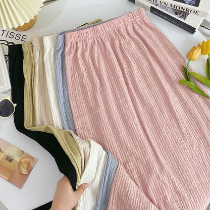 Solid High-Waisted Maxi Skirt