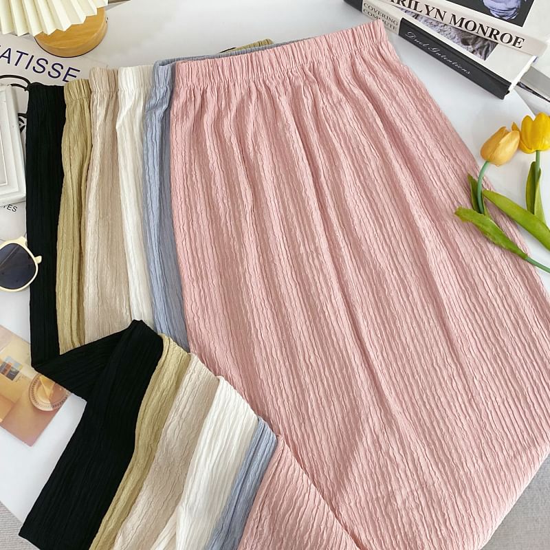 Solid High-Waisted Maxi Skirt