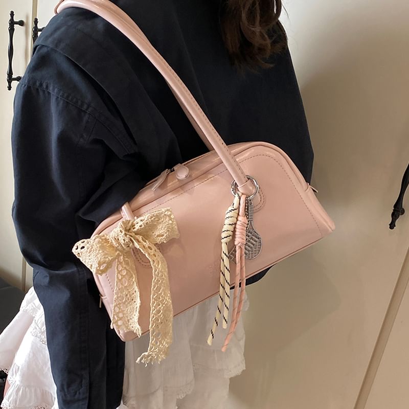 Leather Bag Faux Bowler Lettering