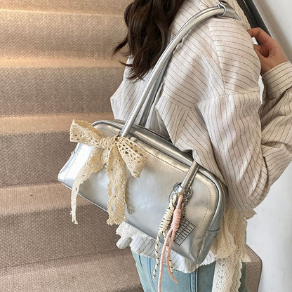 Leather Bag Faux Bowler Lettering