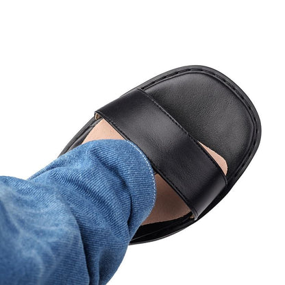 Block Heel Washed Denim Short Thong Boots