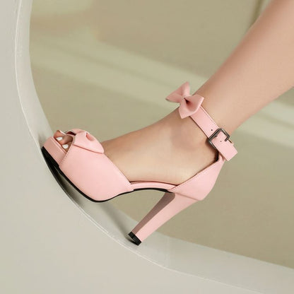 High Heel Bow Detail Sandals