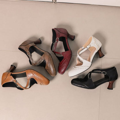 Low Heel Brogue D'Orsay Sandals