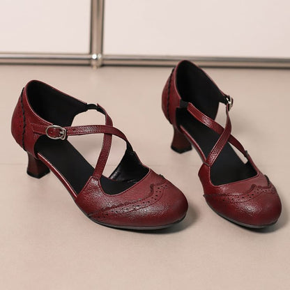 Low Heel Brogue D'Orsay Sandals