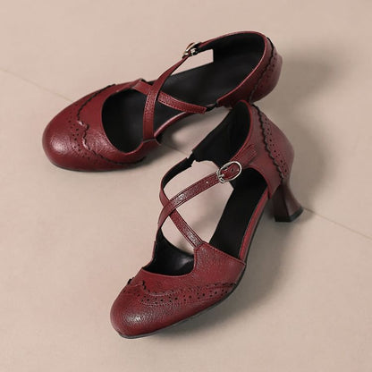 Low Heel Brogue D'Orsay Sandals