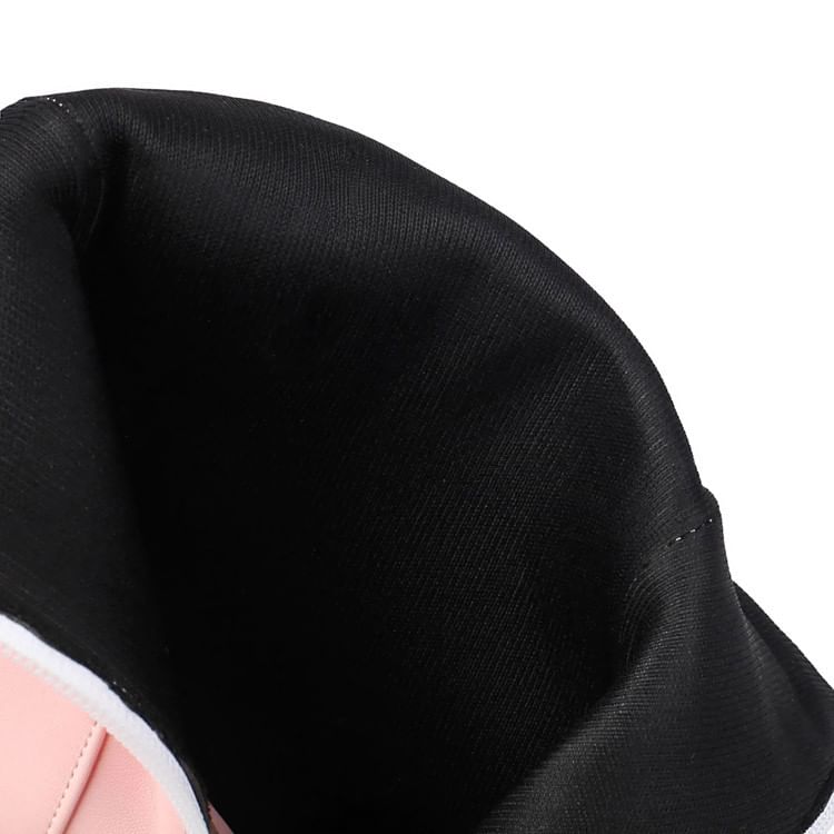 Peep-Toe High Heel Plain Short Boots