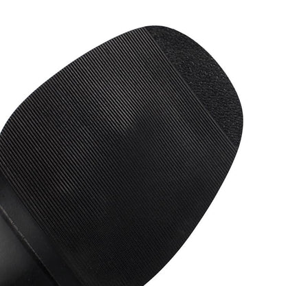 Chunky Heel Washed Denim Tall Thong Boots