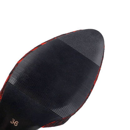 Low Heel Lace Panel D'Orsay Sandals