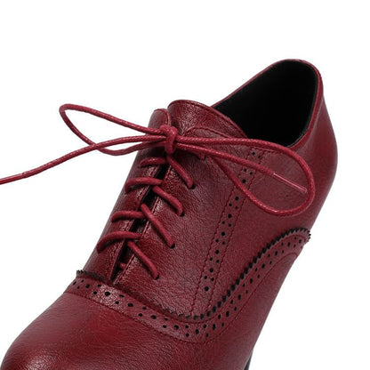 Stiletto Heel Platform Brogue Lace-Up Shoes