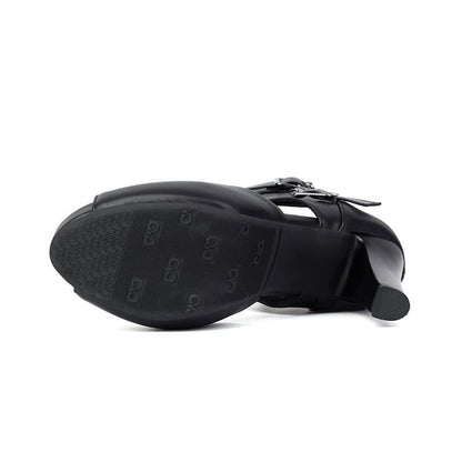 Peep-Toe High Heel Short Thong Boots