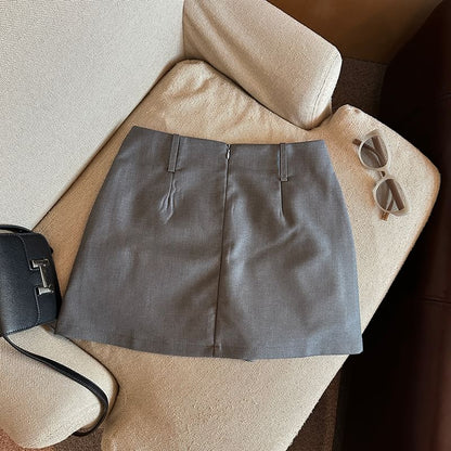 Solid High-Rise Mini Skirt