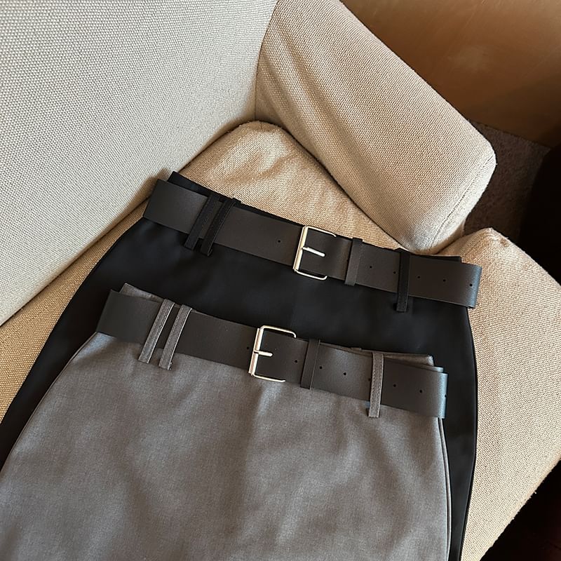 Solid High-Rise Mini Skirt