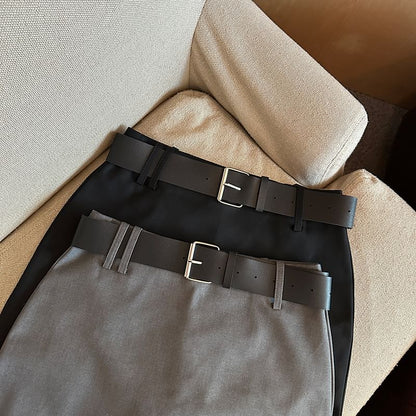 Solid High-Rise Mini Skirt