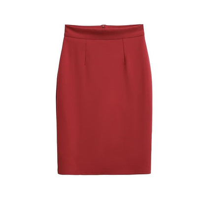 Essential Solid Pencil Skirt with High Rise Silhouette