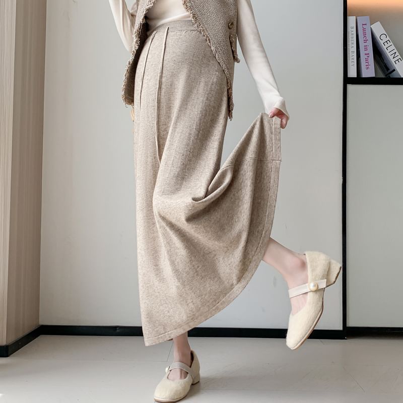 Comfortable Maternity A-Line Skirt with Drawstring Waist