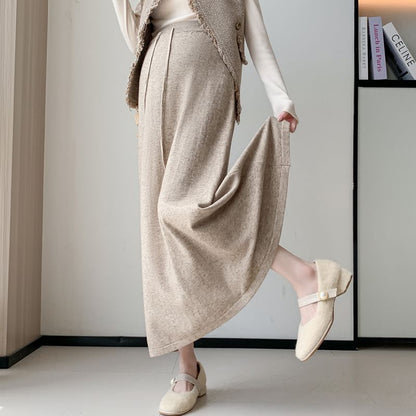 Comfortable Maternity A-Line Skirt with Drawstring Waist